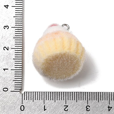 Christmas Flocky Opaque Resin Pendants RESI-F062-04C-1