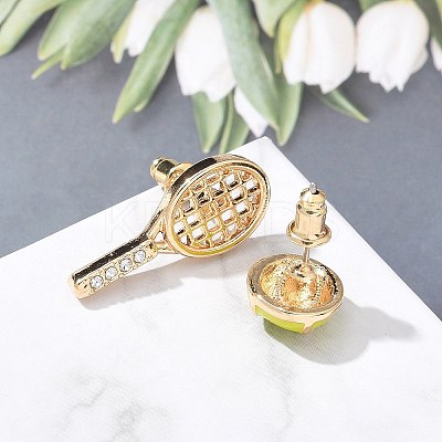 Brass Micro Pave Cubic Zirconia Stud Earrings EJEW-Z080-03G-01-1