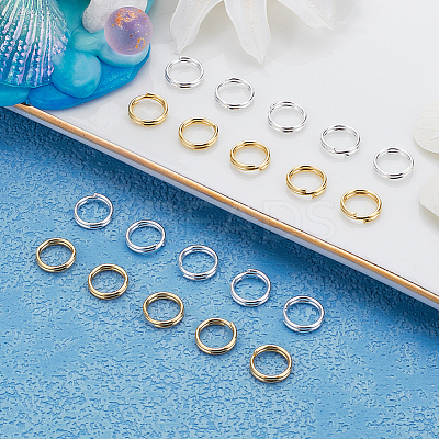 80Pcs 2 Colors Brass Split Rings KK-BBC0014-04A-1