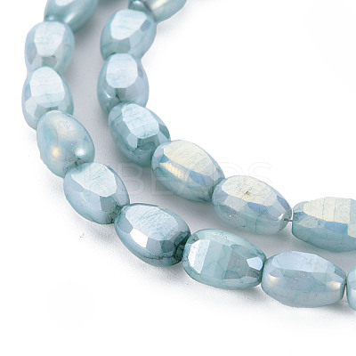 Opaque Baking Paint Crackle Glass Beads Strands EGLA-S174-21A-1