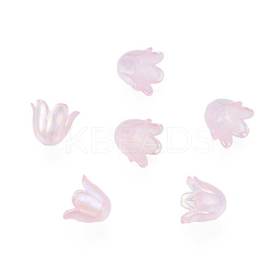 6-Petal Imitation Jelly Acrylic Bead Caps JACR-T002-2H-1