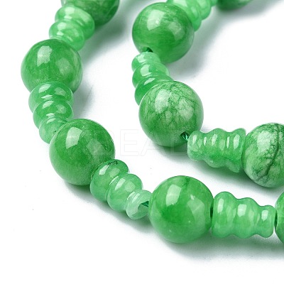 Natural Jade 3-Hole Guru Bead Strands G-K149-44-1