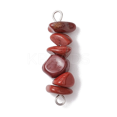 30Pcs 30 Styles 304 Mixed Gemstone Chip Beaded Connector Charms PALLOY-JF02873-02-1