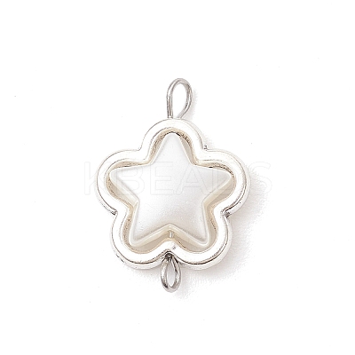 Alloy & ABS Plastic Imitation Pearl Star Connector Charms PALLOY-JF03871-1