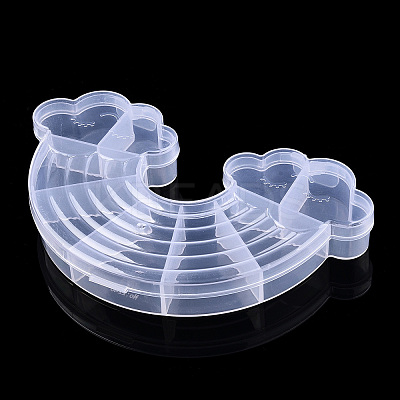 9 Grids Rainbow Plastic Bead Containers LS-CON-T002-06-1