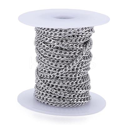 Tarnish Resistant 304 Stainless Steel Twisted Chains for Men's Necklace Making CHS-K001-86-1