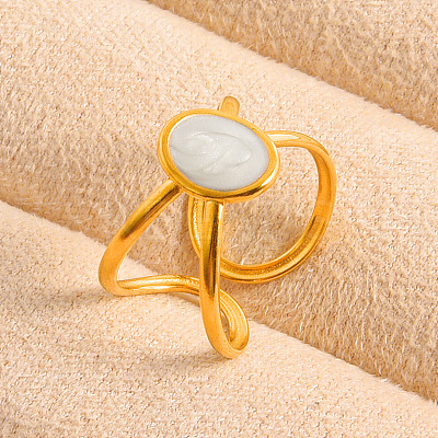 Adjustable 304 Stainless Steel Circle Cuff Open Rings for Women YT7476-4-1