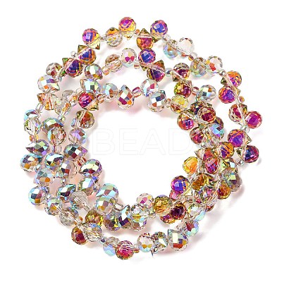 Transparent Electroplate Glass Beads Strands EGLA-F152A-FR08-1