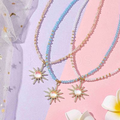 Glass Bead Necklaces NJEW-JN04688-1