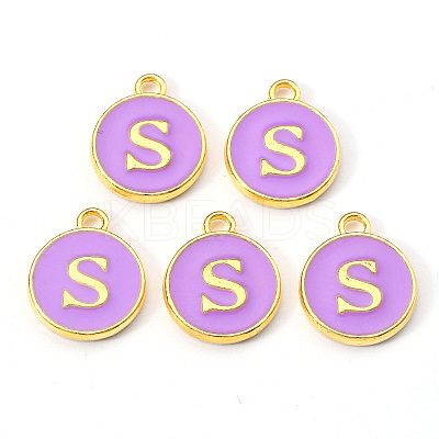 Golden Plated Alloy Enamel Charms X-ENAM-S118-10S-1