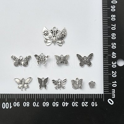 100Pcs 10 Styles Tibetan Style Zinc Alloy Pendants TIBEP-CJ0002-91-1