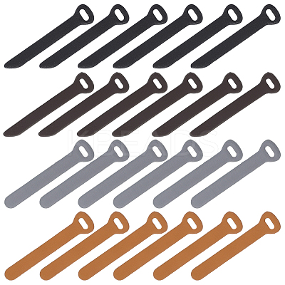 24Pcs 4 Colors Imitation Leather Zipper Pull Fixer Replacement for Tab Luggage Purse Repair Accessories DIY-GF0011-62B-1