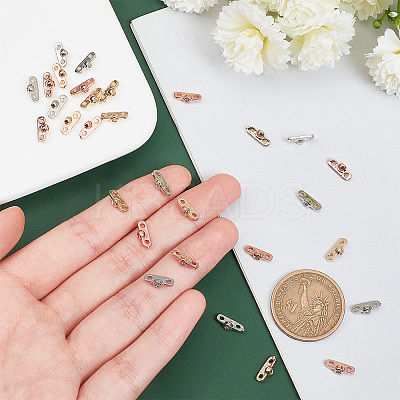 18Pcs 3 Colors Brass Micro Pave Clear Cubic Zirconia Slide Charms KK-GO0001-29-1