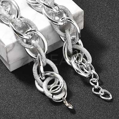 Punk Hiphop Styles Alloy Rope Chain Necklaces for Men NJEW-K391-01P-1