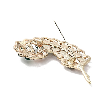 Leaf Alloy Pave Acrylic Rhinestone Brooch LS-JEWB-C029-17C-1