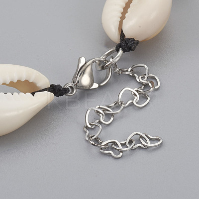 Cowrie Shell Beaded Necklaces NJEW-JN02293-1