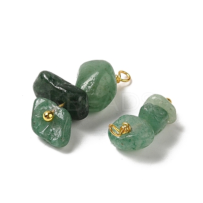 Natural Green Aventurine Pendants KK-P242-31G-04-1