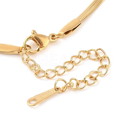 304 Stainless Steel Shell Pearl Flat Snake Chain Bowknot Pendant Necklaces NJEW-Z046-04G-1