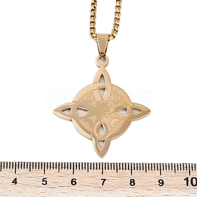 201 Stainless Steel Trinity Knot Pendant Necklaces for Men Women LS-NJEW-K283-36G-1