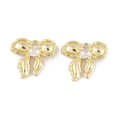 Brass Micro Pave Clear Cubic Zirconia Pendants KK-L212-05G-1