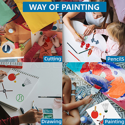 1 Set PET Hollow Out Drawing Painting Stencils DIY-MA0005-49B-1