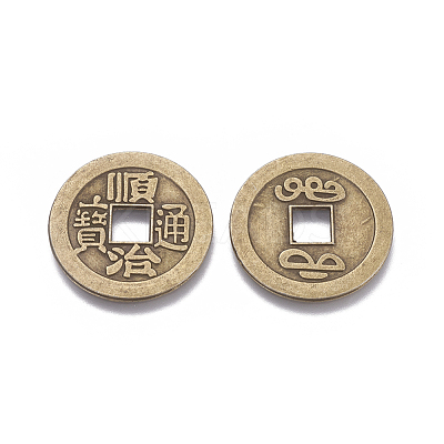 Tibetan Style Alloy Chinese Coin Pendants PALLOY-WH0060-01D-NF-1