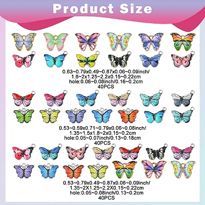 40Pcs Alloy Enamel Pendants ENAM-YW0005-25A-1