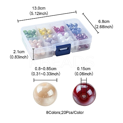 160Pcs 8 Colors Electroplate Opaque Glass Beads Strands GLAA-FS0001-74-1