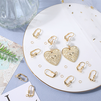 20Pcs Brass Leverback Earring Findings KK-BBC0010-51-1