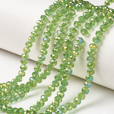 Electroplate Transparent Glass Beads Strands EGLA-A034-T6mm-T01-1