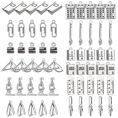 72Pcs 12 Styles Tibetan Style Alloy Pendants FIND-SC0006-80-1