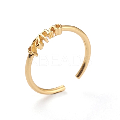 Constellation/Zodiac Sign Brass Cuff Rings RJEW-O042-06G-A-1