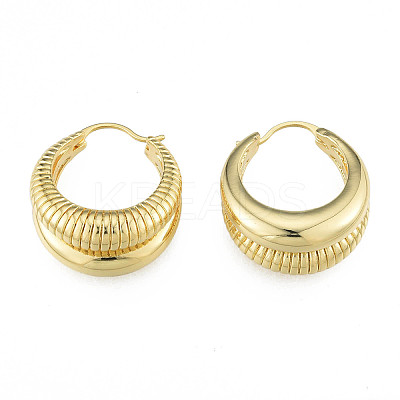 Brass Teardrop Chunky Hoop Earrings for Women EJEW-N011-84-1