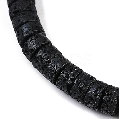 Natural Lava Rock Beaded Stretch Bracelets for Men Women BJEW-G727-01A-1