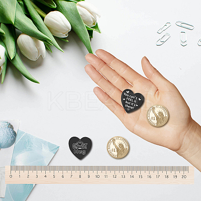 1Pc Heart Shape 201 Stainless Steel Commemorative Decision Maker Coin AJEW-CN0001-68C-1