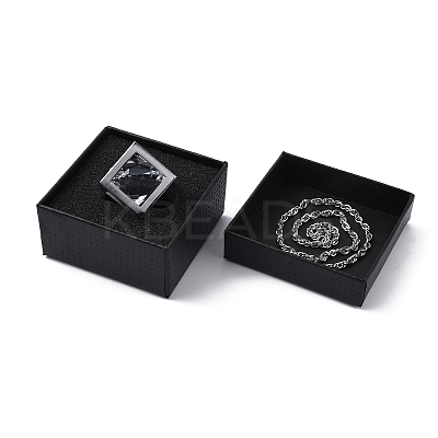 Bling Diamond Cube Car Rear View Mirror Charms HJEW-WH0043-45P-02-1