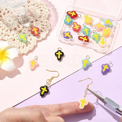 20Pcs 10 Colors Handmade Lampwork Pendants PALLOY-CJ00166-1