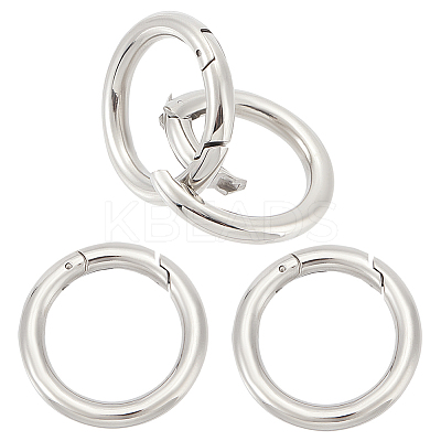 4Pcs 304 Stainless Steel Spring Gate Rings STAS-UN0045-72-1