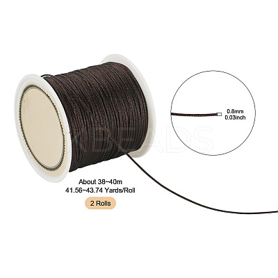 2 Rolls Nylon Chinese Knot Cord NWIR-TA0001-30B-1