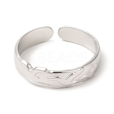 Non-Tarnish 201 Stainless Steel Open Cuff Ring RJEW-E063-45P-1