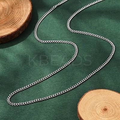 Non-Tarnish Unisex 304 Stainless Steel Curb Chain/Twisted Chain Necklaces X-STAS-D0002-34P-1