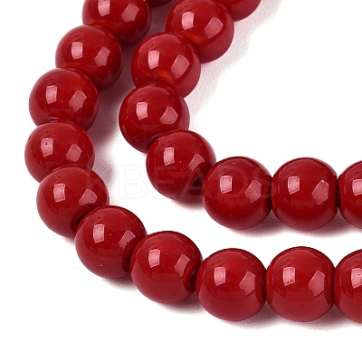 Opaque Solid Color Glass Beads Strands X-GLAA-T032-P6mm-20-1