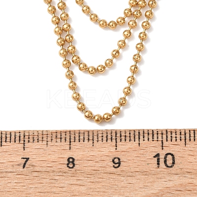 304 Stainless Steel Ball Chain Multi Layered Necklaces for Women NJEW-G194-02G-1