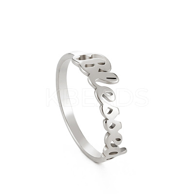 Word Blessed Stainless Steel Finger Rings for Women WG5CA7C-02-1