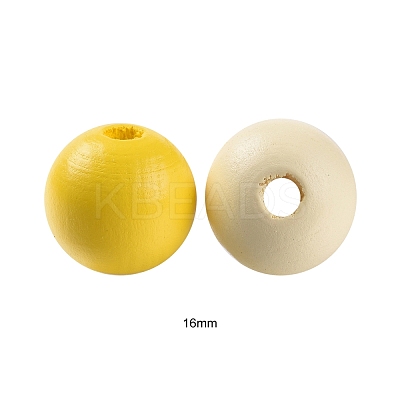 160Pcs 4 Colors Farmhouse Country and Rustic Style Painted Natural Wood Beads WOOD-LS0001-01H-1
