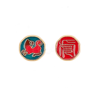 Golden Plated Alloy Enamel Beads ENAM-WH0047-73G-06-1
