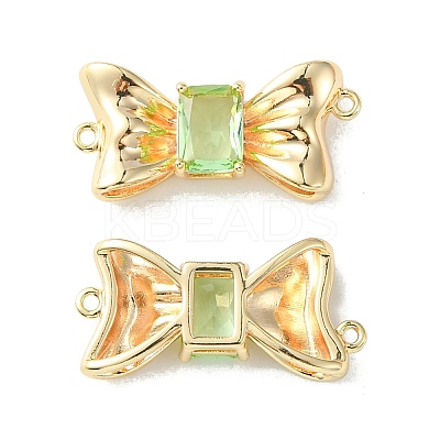 Brass Pave Cubic Zirconia Connector Charms KK-L208-01G-04-1