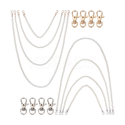 8Pcs 8 Styles White Acrylic Round Beads Bag Handles FIND-TA0001-40-1