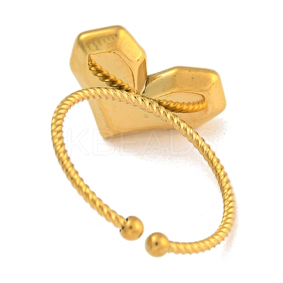 304 Stainless Steel Open Cuff Rings for Women RJEW-L125-05G-01-1