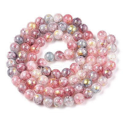Baking Paint Crackle Glass Bead Strands DGLA-R053-05K-A-1